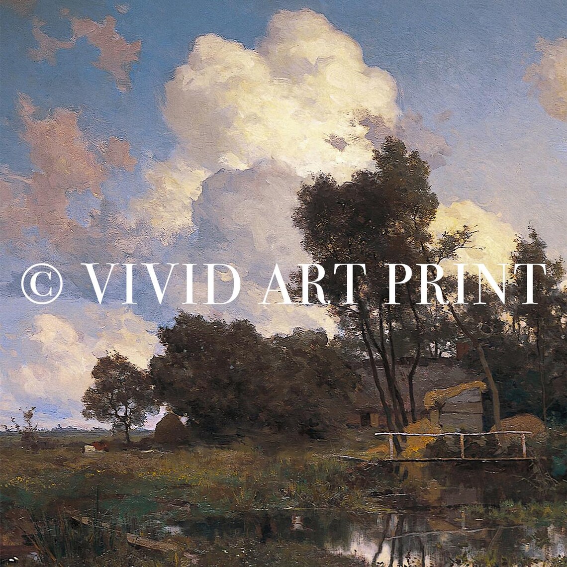 Rustic Farmhouse Vintage Landscape Art Print - Image 4