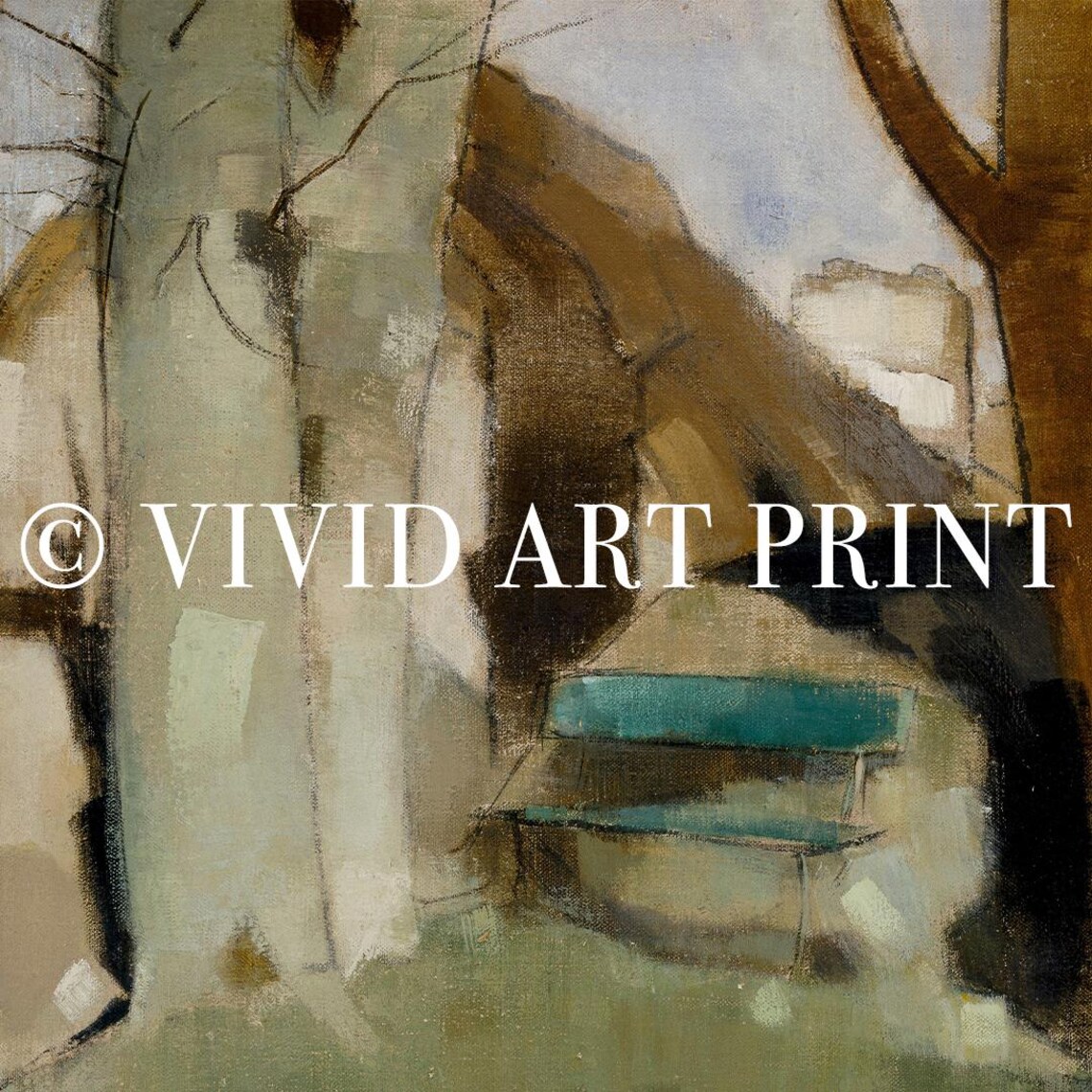 Vintage Abstract Landscape, Muted Modern Decor - Image 4