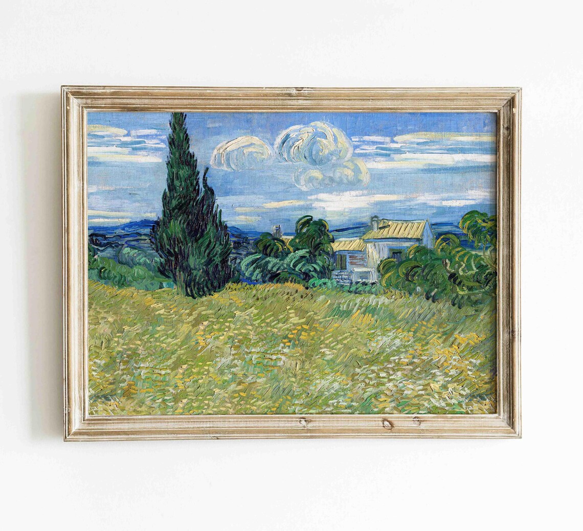 Countryside Landscape, Vintage Wheat Field Art Print - Image 2