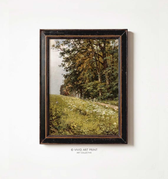 Forest Trail Vintage Landscape Art Antique Meadow Countryside Home Decor Vivid Art Print Vs 334