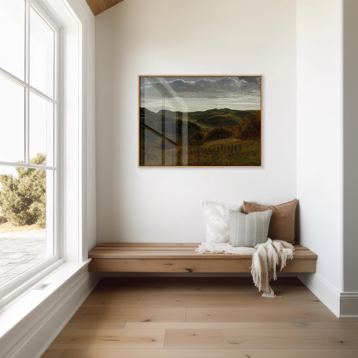 Rustic Countryside Golden Hills Vintage Farmhouse Art Print - Image 3