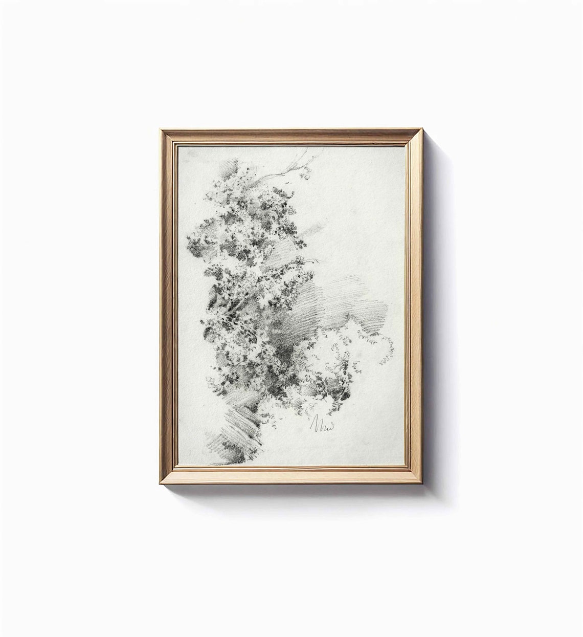 Antique Pencil Sketch Art Forest Dreamscape Vintage Home Wall Art Decor Vivid Art Print Fd 117 - Image 2