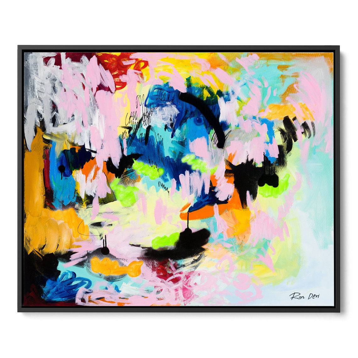 Pink Wash Blue Orange Green Dreamy Colorful Modern Abstract Poster - Image 4