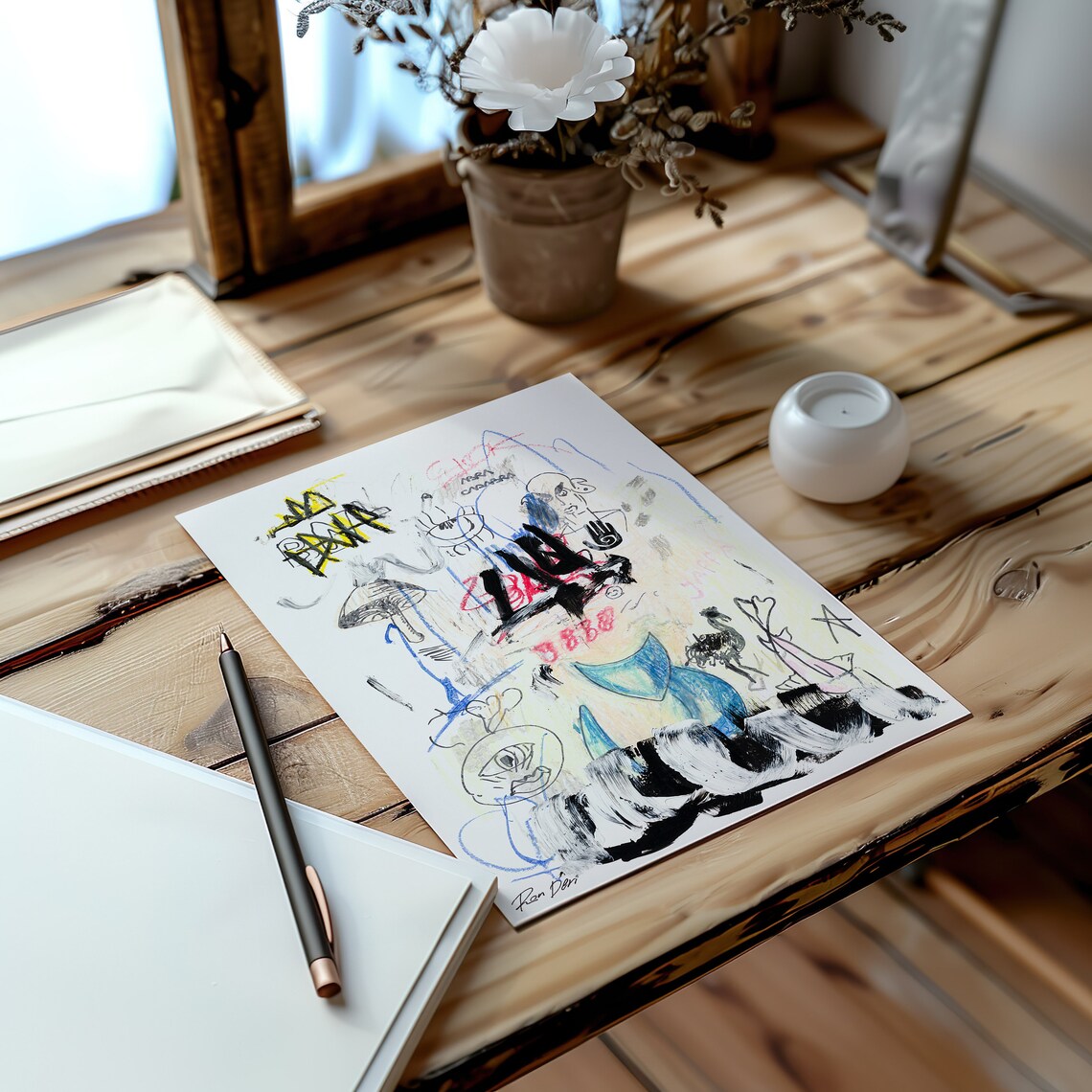 Ron Deri Abstract Graffiti Sketchbook Art Print - Image 3