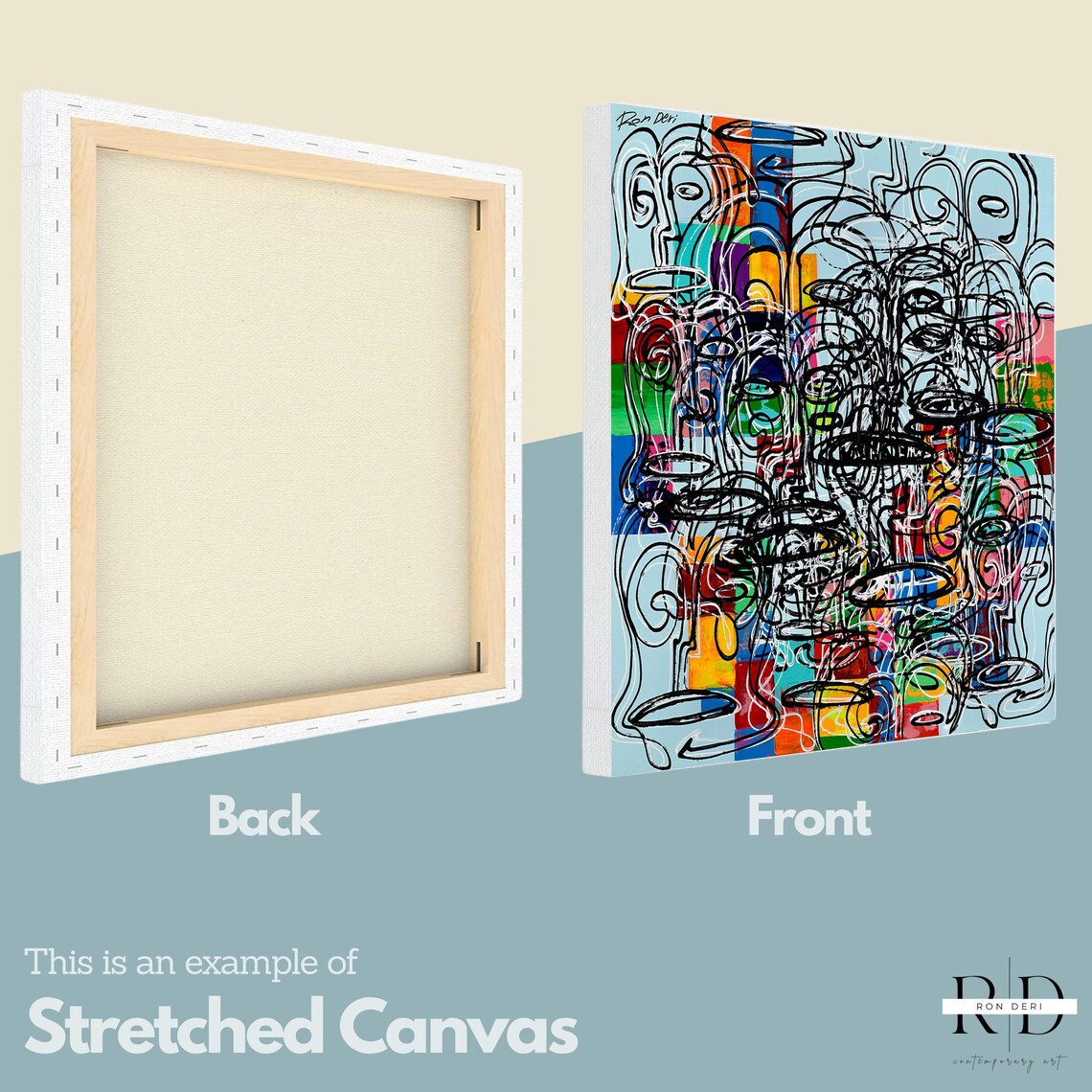 Oversized Abstract Painting Square Poster Print - Image 2