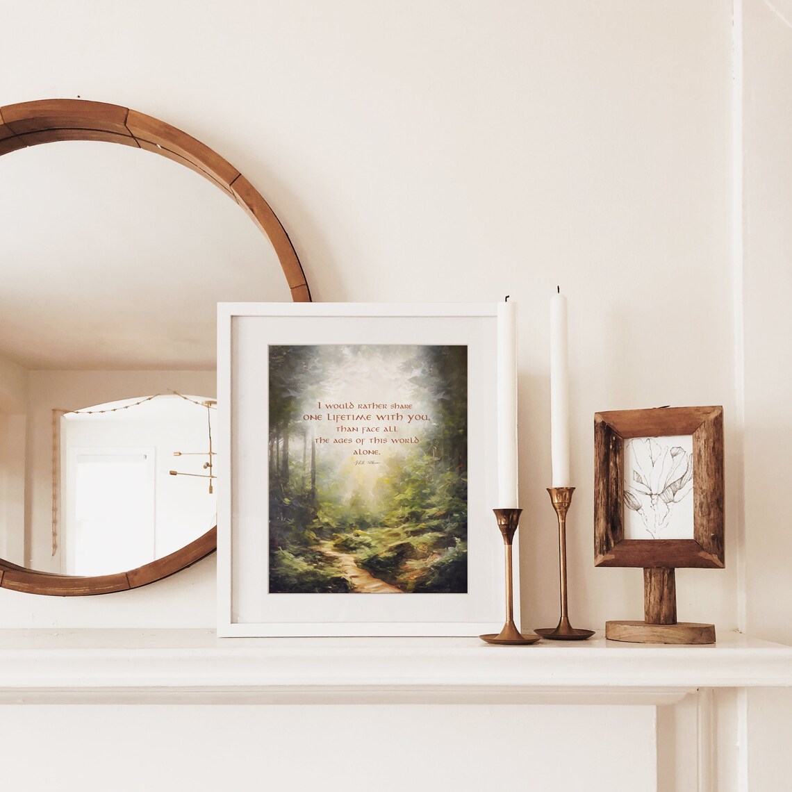 Tolkien Share One Lifetime Sunlit Forest Path Romantic Quote Wall Poster - Image 2