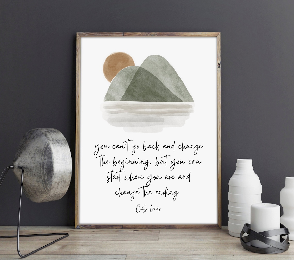 C.S. Lewis Quote Typography Art Print, Sobriety Gift