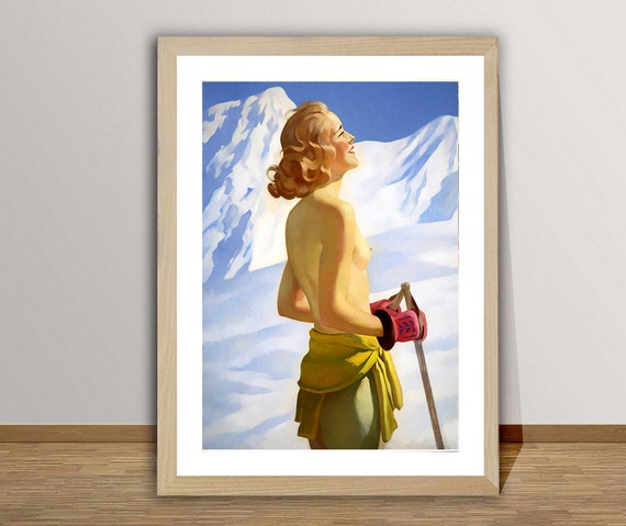 After Ski Vintage Sport Poster Ski Sport Poster Gift Idea Wall Decor