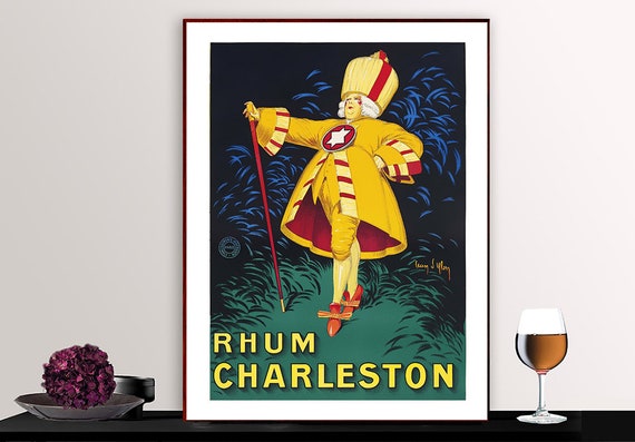 Rhum Charleston Vintage Fooddrink Poster By Jean Dylen Poster Paper Or Print Gift Idea Wall Decor