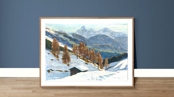 Wiesen Near Davos Vintage Travel Poster By Hans Beat Wieland Poster Paper Or Print Gift Idea