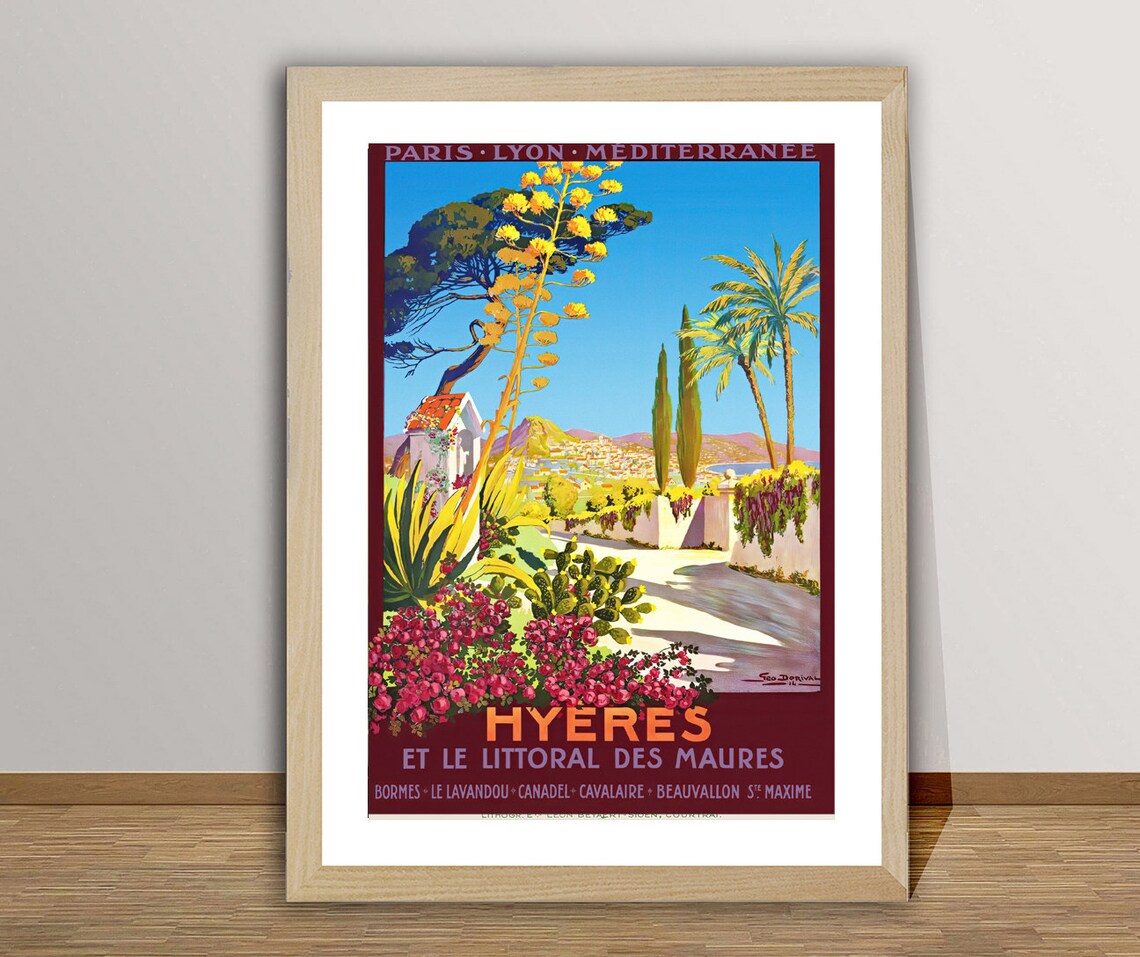 Hyères Et Le Littoral Des Maures Vintage Travel Poster
