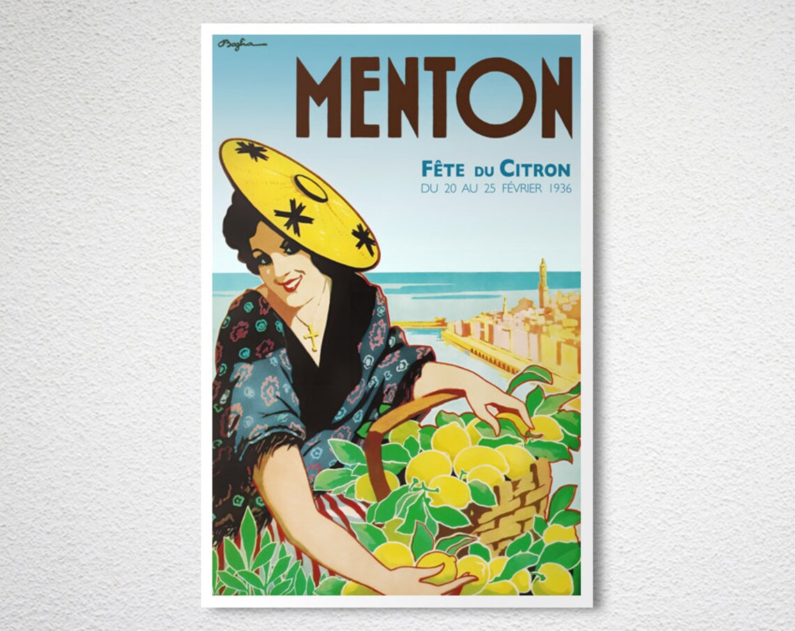 Menton Fete Du Citron France Vintage Travel Poster - Image 2