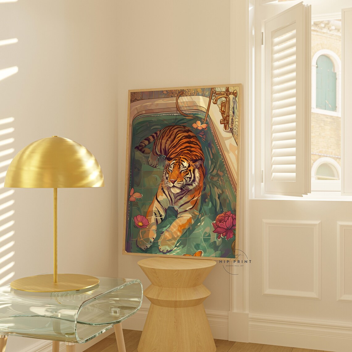 Trendy Tiger Maximalist Animal Art Print - Image 3