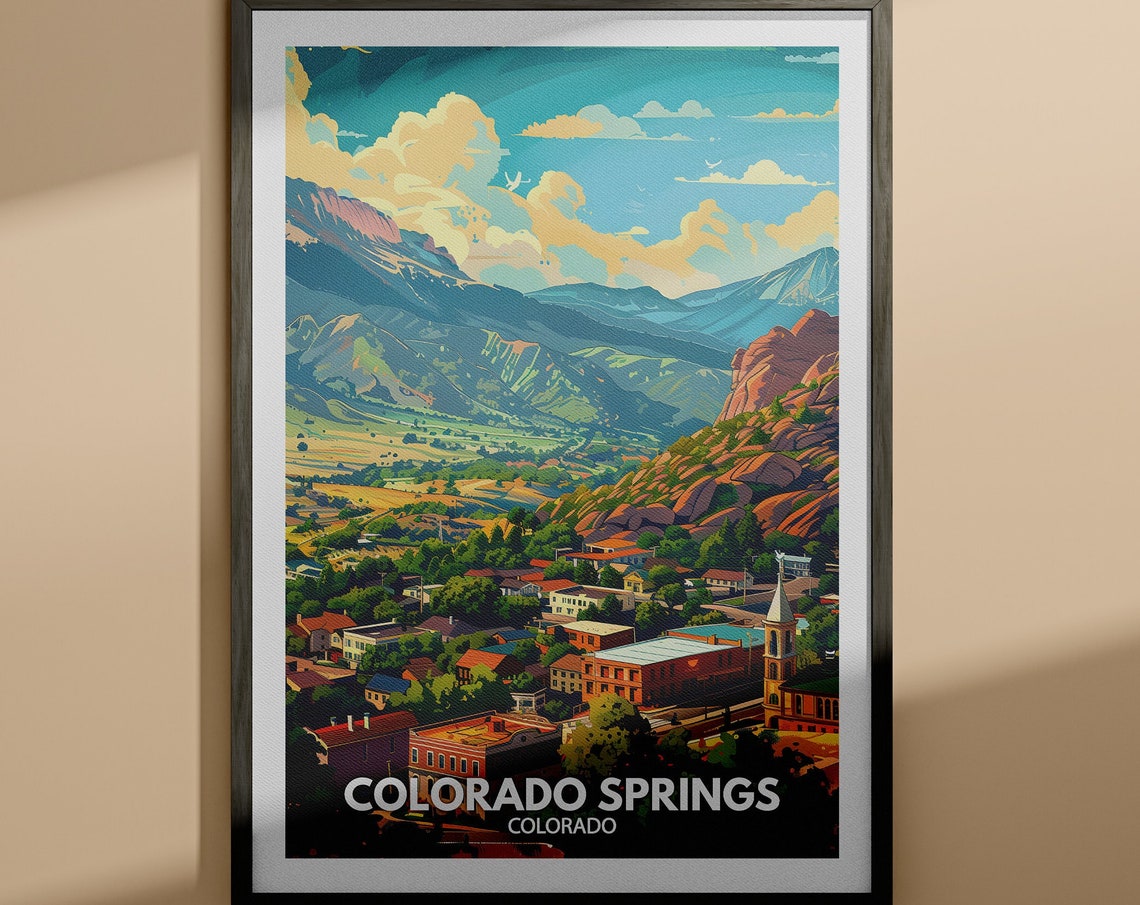 Colorado Springs Print Colorado Springs Travel Poster Colorado Wall Art Print United States Travel Home Decor Usa City Poster