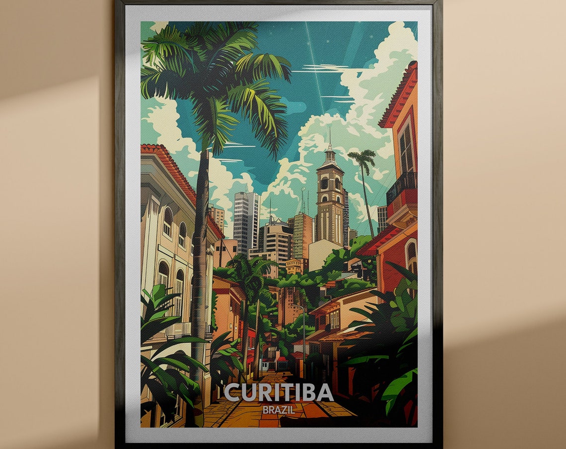 Curitiba Art Print Curitiba Travel Poster Brazil Wall Art Print Brazil Home Decor Travel Wall Art Poster Unique City Print