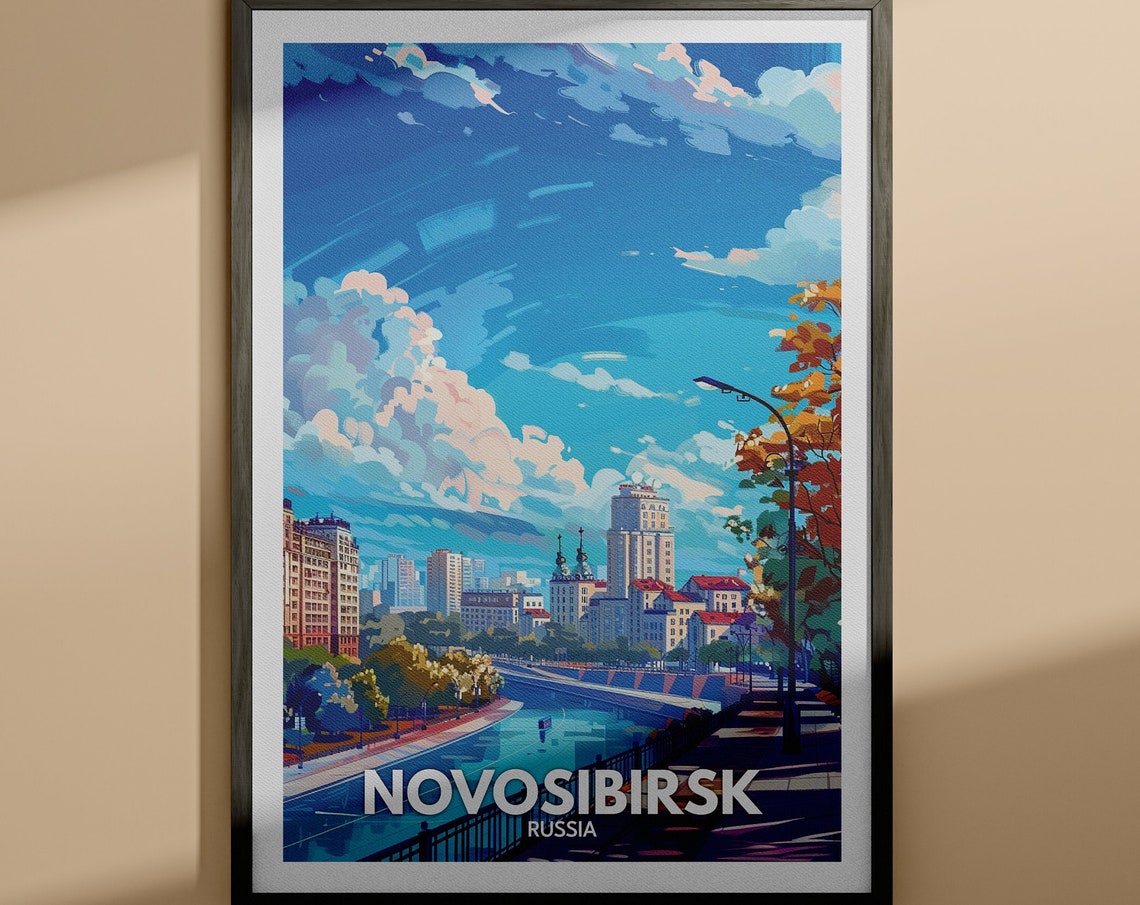 Novosibirsk Print Novosibirsk Travel Poster Russia Wall Art Print Russia Home Decor Travel Wall Poster Unique City Print