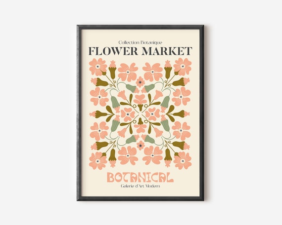 Colourful Flower Market Henri Matisse Watercolour Print Boho Home Decor Plant Wall Art Pastel Colour Vintage Exhibition Flower Art Print