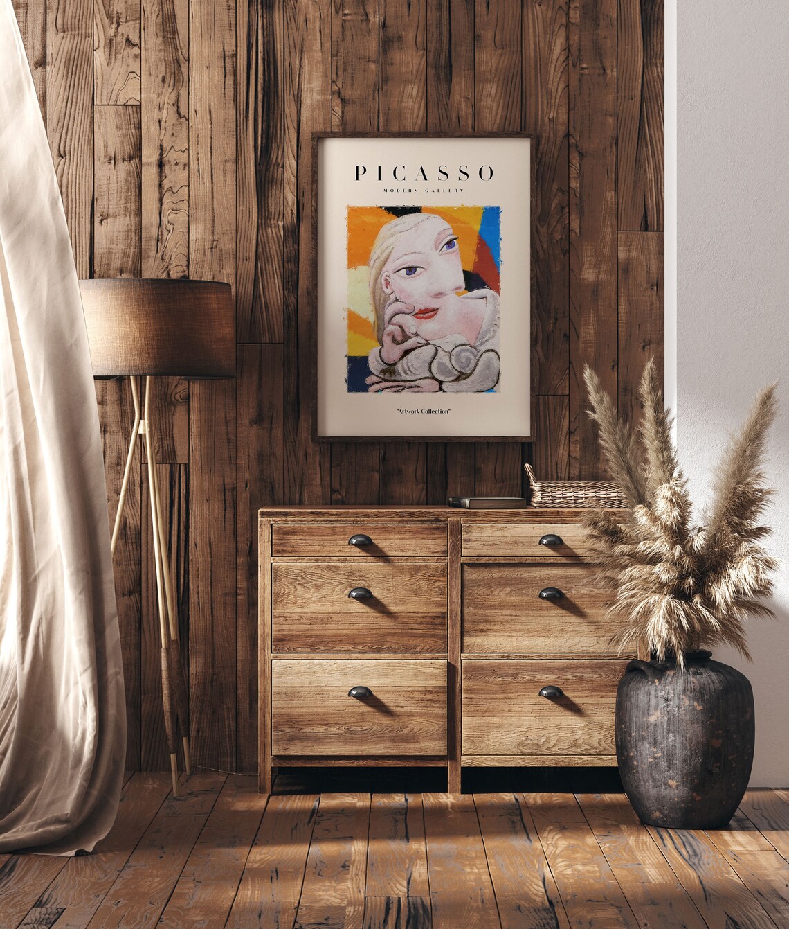 Picasso Exhibition, Neutral Beige Abstract Vintage Minimalist - Image 3