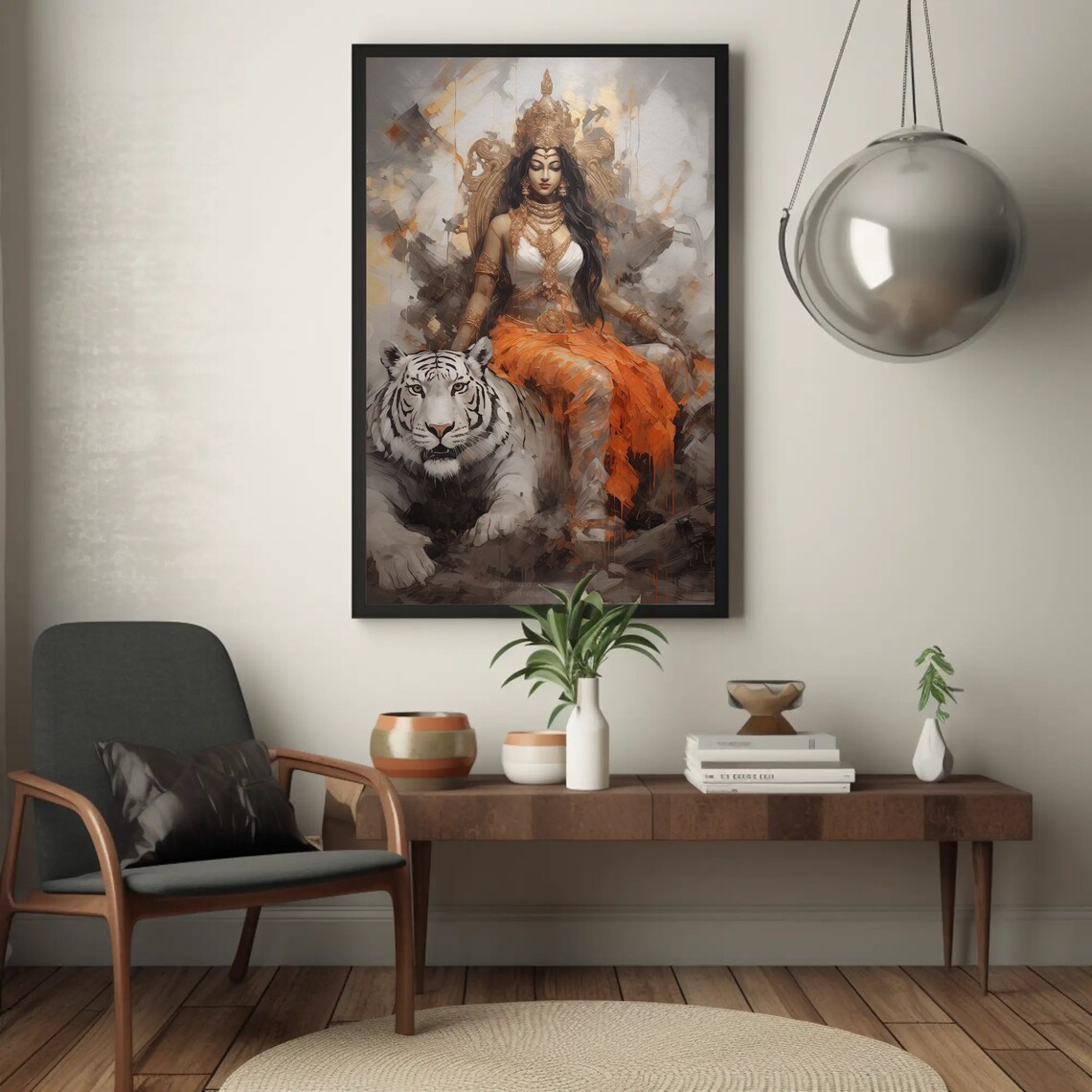 Goddess Durga Indian Religious Art Print - Image 3
