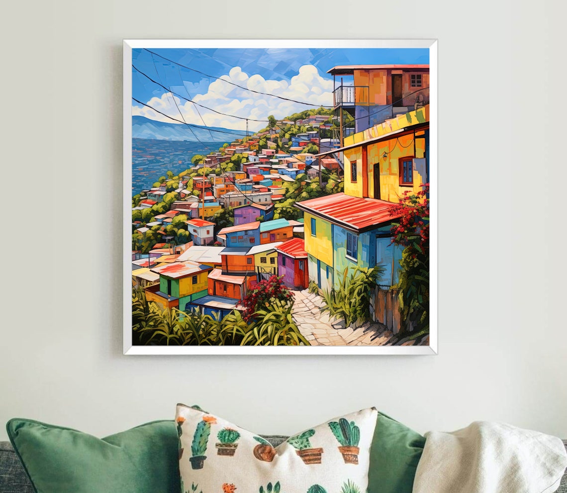 Petionville City Art Print Petion Ville Haiti Art Haitian Painting Haitian City Haitian Art Prints Haitian Print - Image 4
