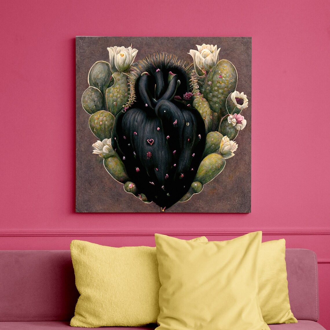 Mexican Cactus Heart, Vintage Boho Art Print - Image 5