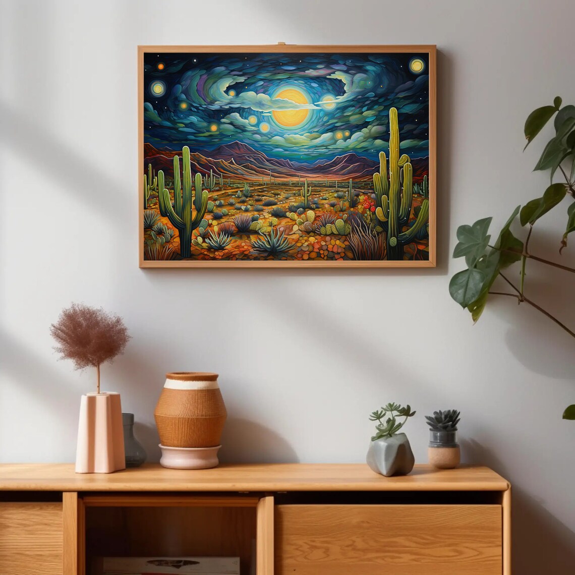 Sonoran Desert Night Cactus Art Print, Mexican Desert - Image 4