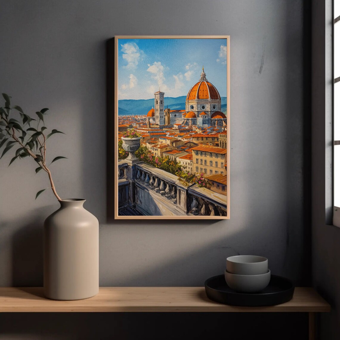 Florence Italy Cathedral Dome Terrace View Travel Wall Poster - Image 4