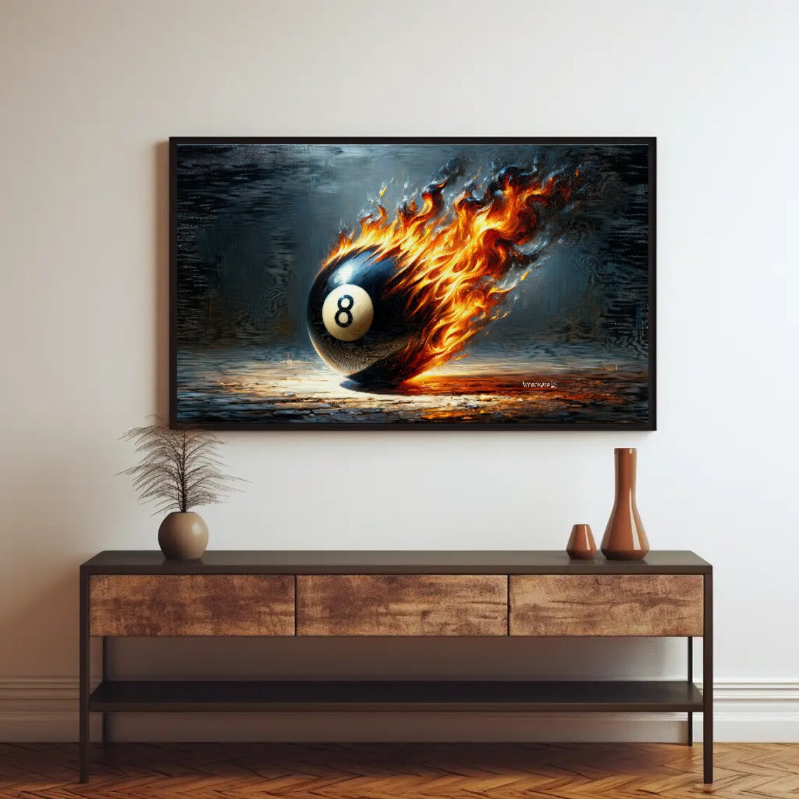 Meteor 8 Ball Game Room Decor, Pool Art Print - Image 2