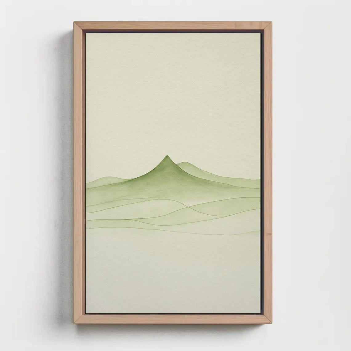 Minimalist Green Mountain Ridges Soft Calm Watercolor Poster - Image 5