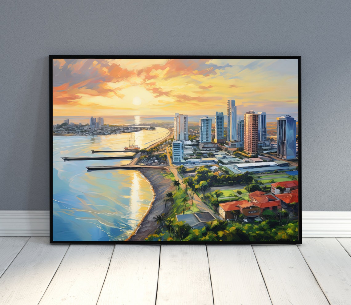 Durban Art Print South Africa Art Durban City Prints South African Home Decor Durban Print Durban Oil Painting Wall Art - Image 2