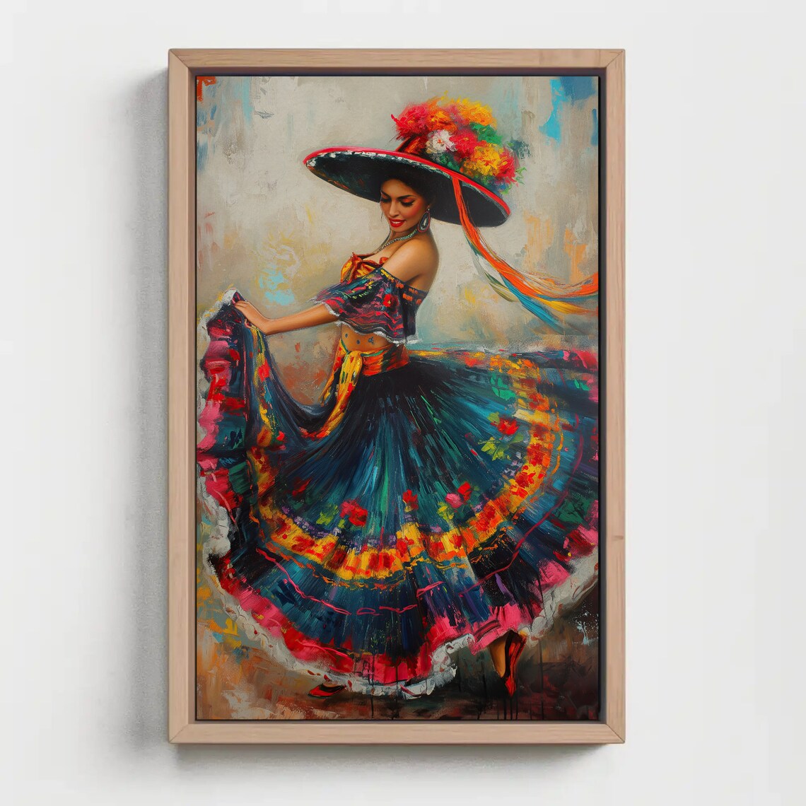 Mexican Folk Art Woman Art Print, Mexico Gift