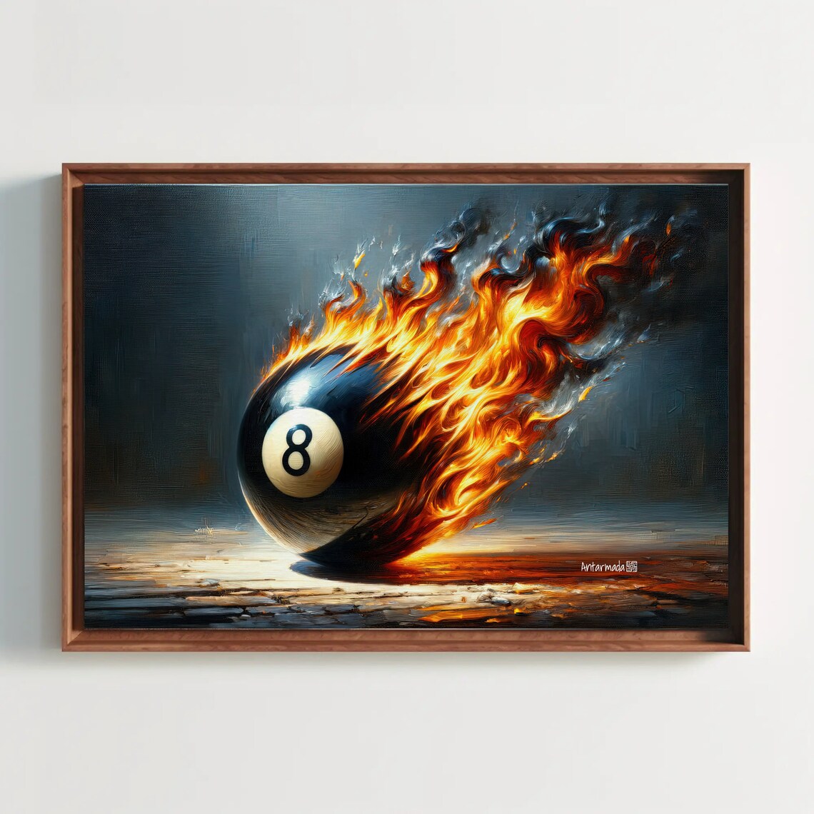 Meteor 8 Ball Game Room Decor, Pool Art Print