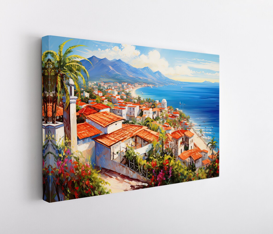 Puerto Vallarta Travel Poster, Mexican Painting - Image 4