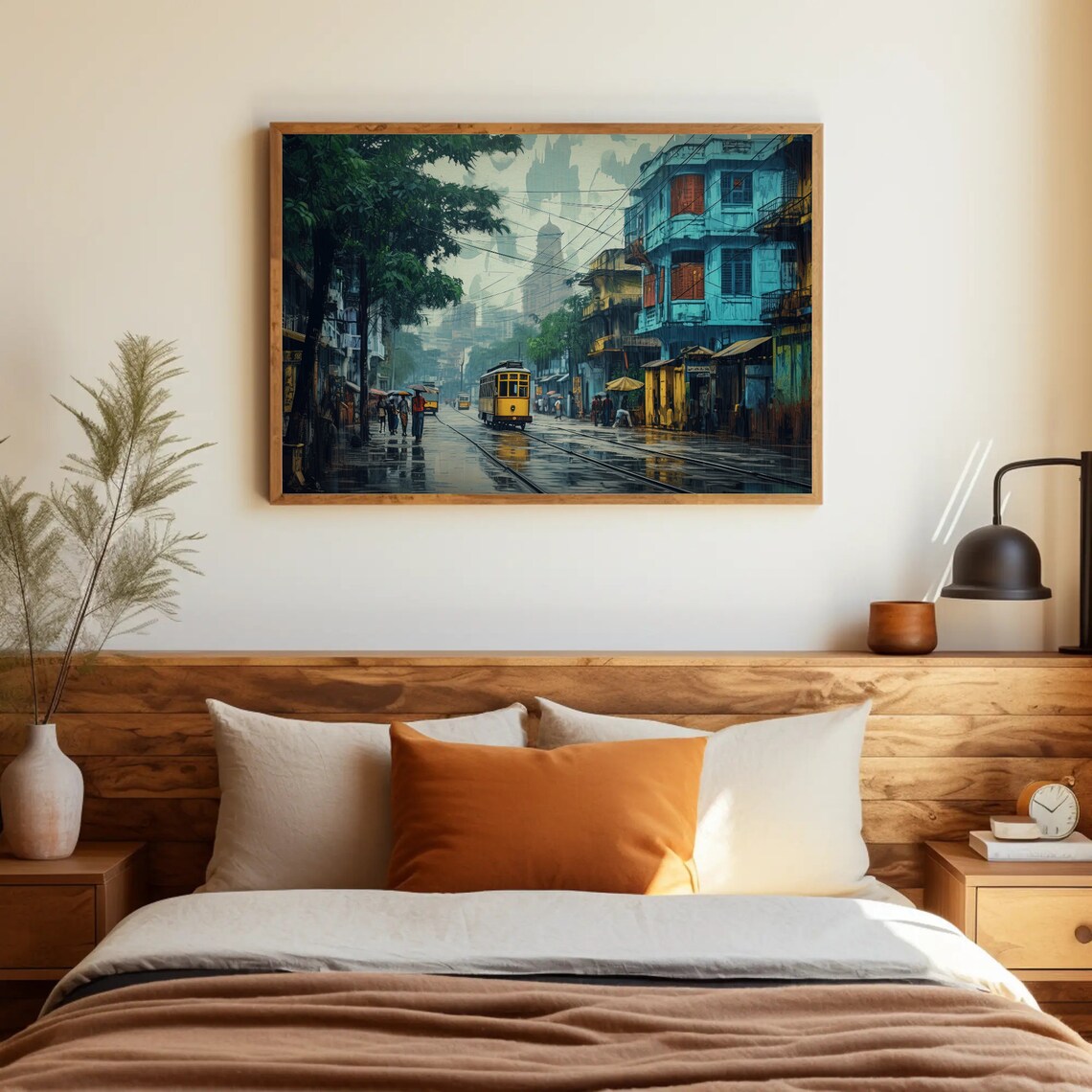 Kolkata Streets Oil Painting, India Travel Art Print - Image 5