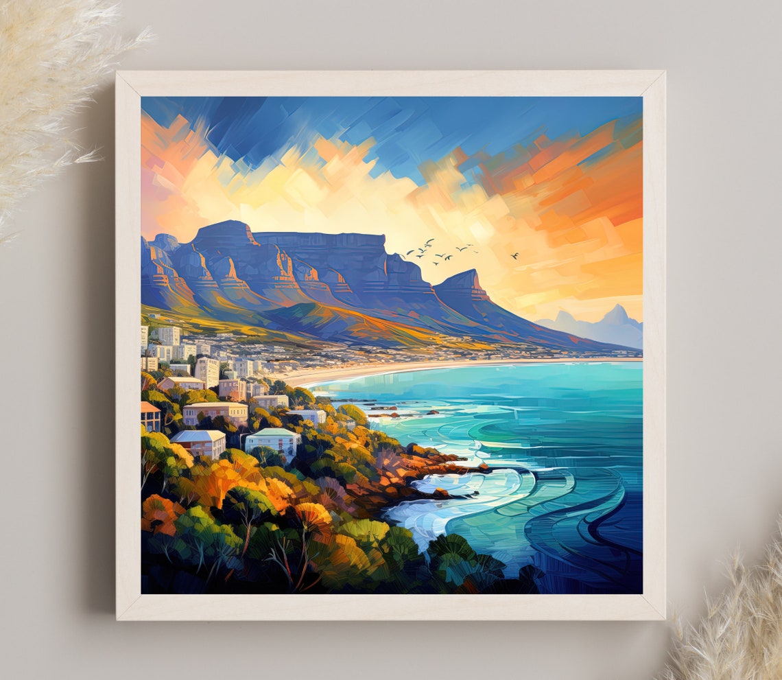Cape Town South Africa Painting Cape Town South Africa Travel Poster Cape Town South Africa Wall Art Print Cape Town Art Print