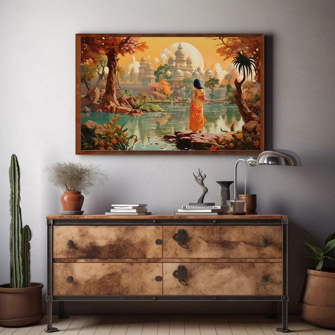 Antarmada Indian Fantasy City Modern Art Print - Image 3