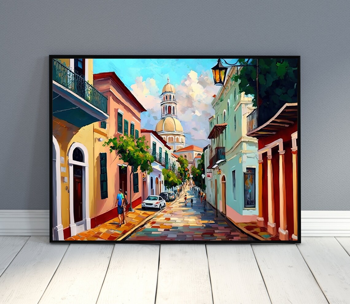 Old San Juan Oil Painting, Puerto Rico Art Print - Image 3