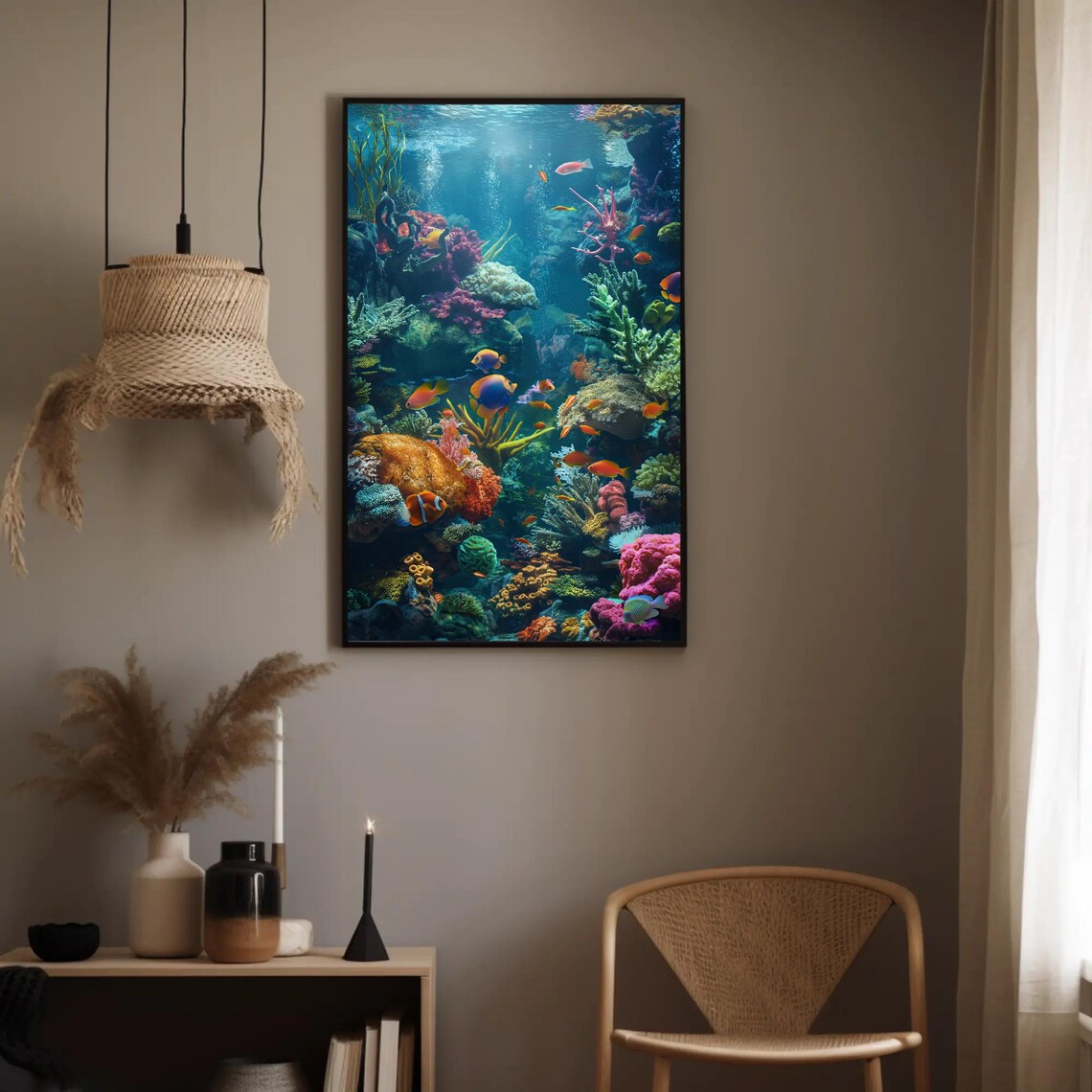 Vibrant Coral Reef Paradise Clownfish Underwater Tropical Ocean Poster - Image 5