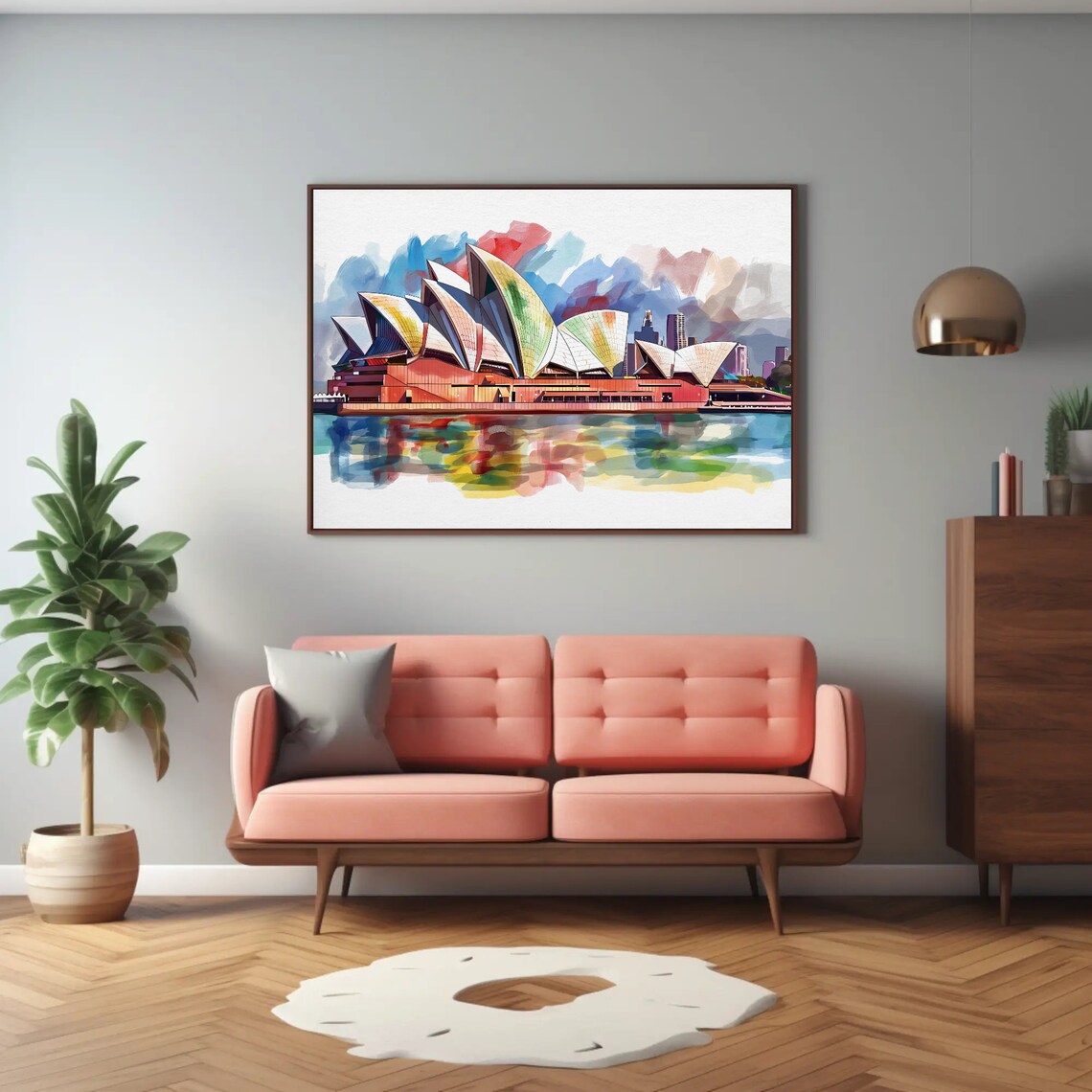 Sydney Opera House Colorful Watercolor Australia Landmark Poster - Image 3