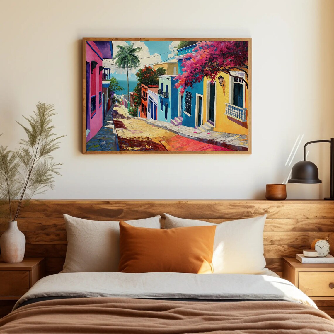 Puerto Rico Colorful Streets, Oil-Painting Art Print - Image 2