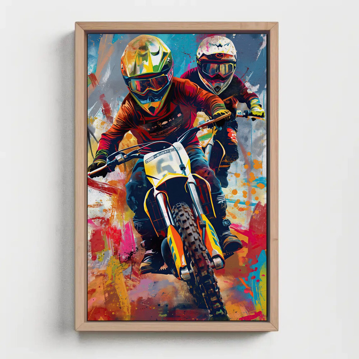 Dirt Bike Motocross Riders Racing Colorful Action Art Poster - Image 4