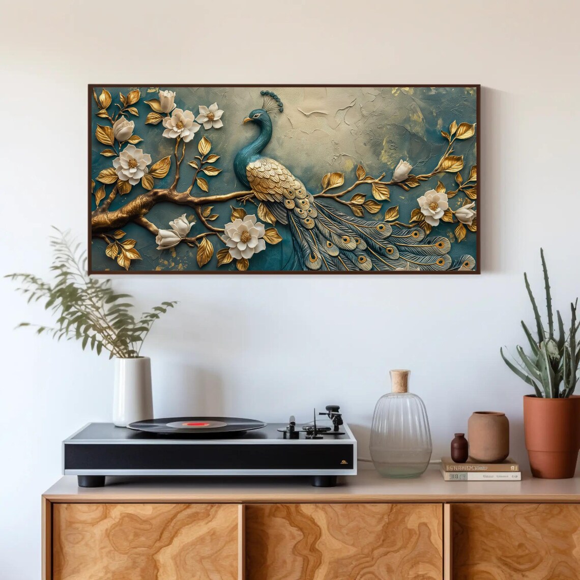 Peacock 3D Illusion Wall Art Print, Modern Decor - Image 2
