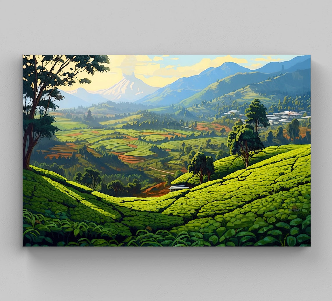 Art Of Kerala Tea Hills Kerala Tea Plantation Kerala Home Decor South Indian Painting Hills Of Kerala Oil Painting Kerala Art