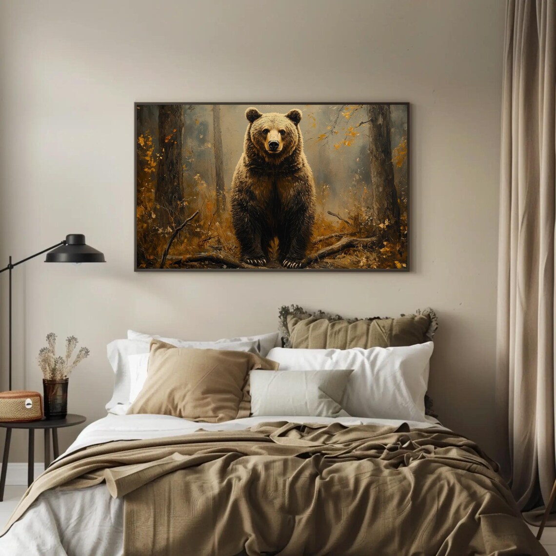 Rustic Grizzly Bear Wildlife Art Print, Cabin Decor - Image 3