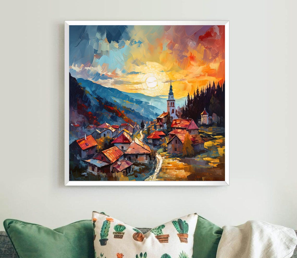 Transylvania Travel Print Romania Wall Art Transylvania Large Art Print Transylvania Painting Transylvania Poster Wall Art - Image 5