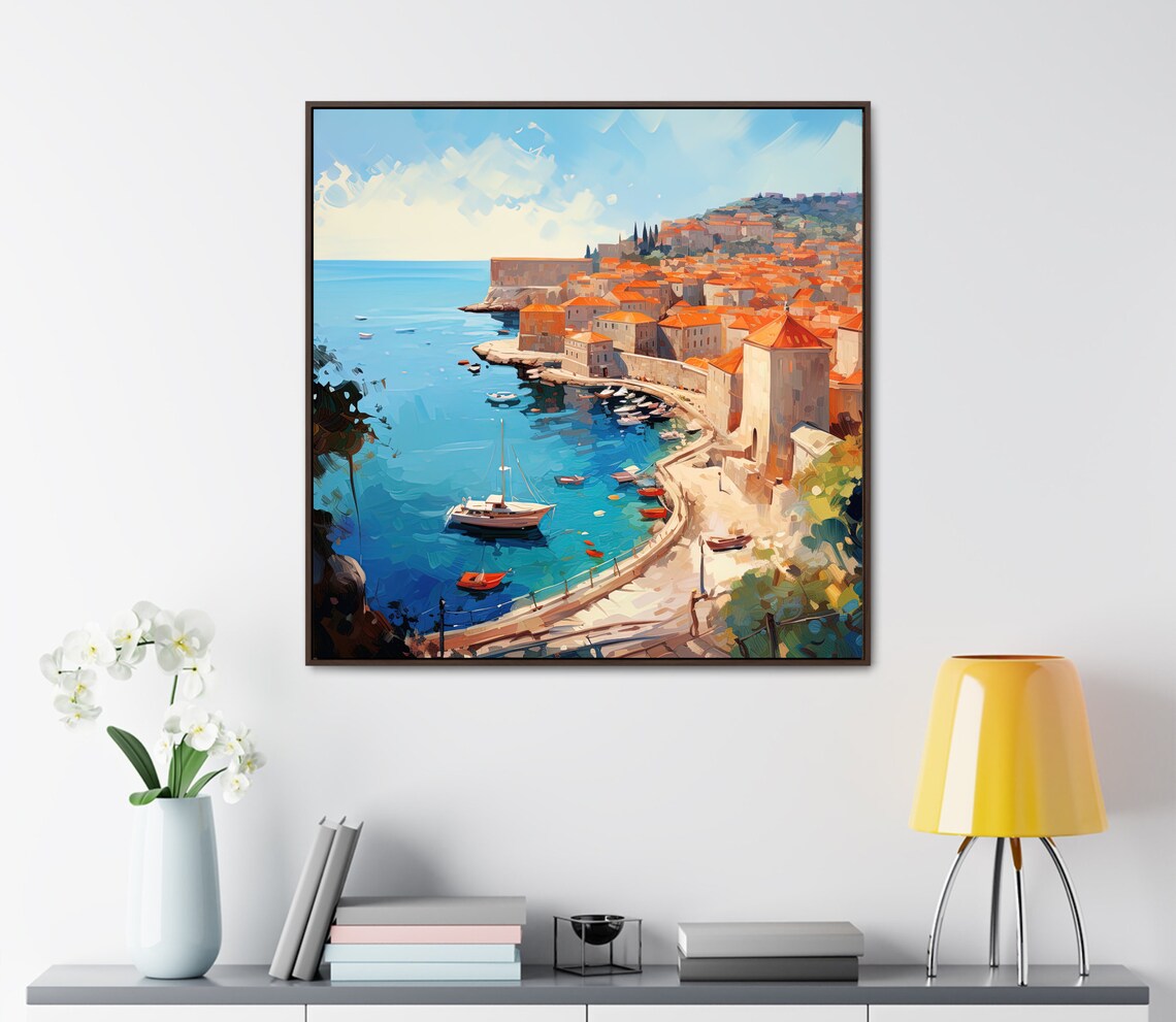 Dubrovnik Old Town Harbor Red Roofs Croatia Coast Travel Poster - Image 4