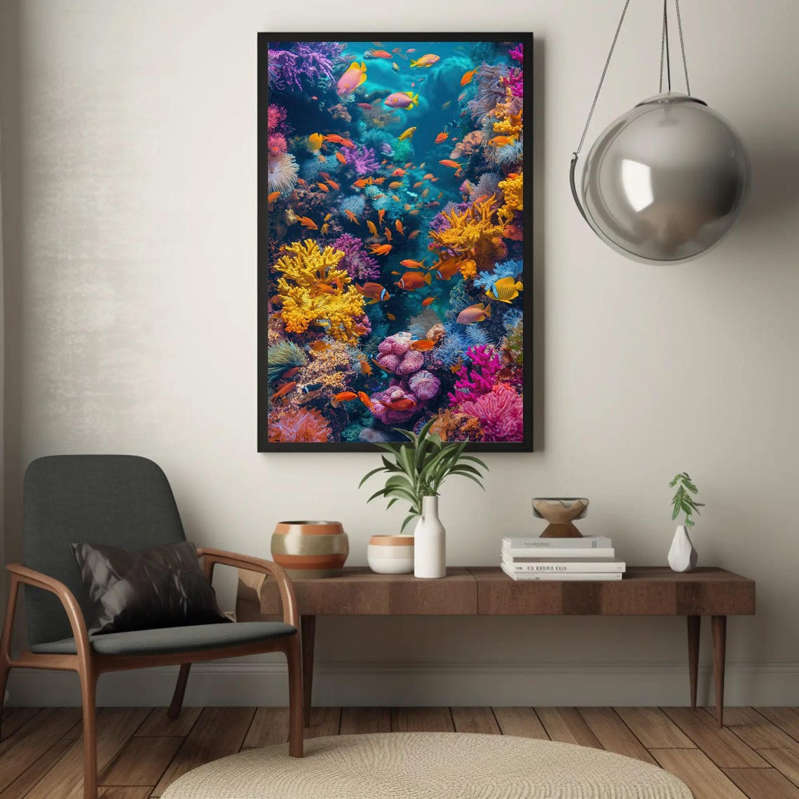 Vibrant Coral Reef With Tropical Fish Underwater Ocean Art Poster - Image 3