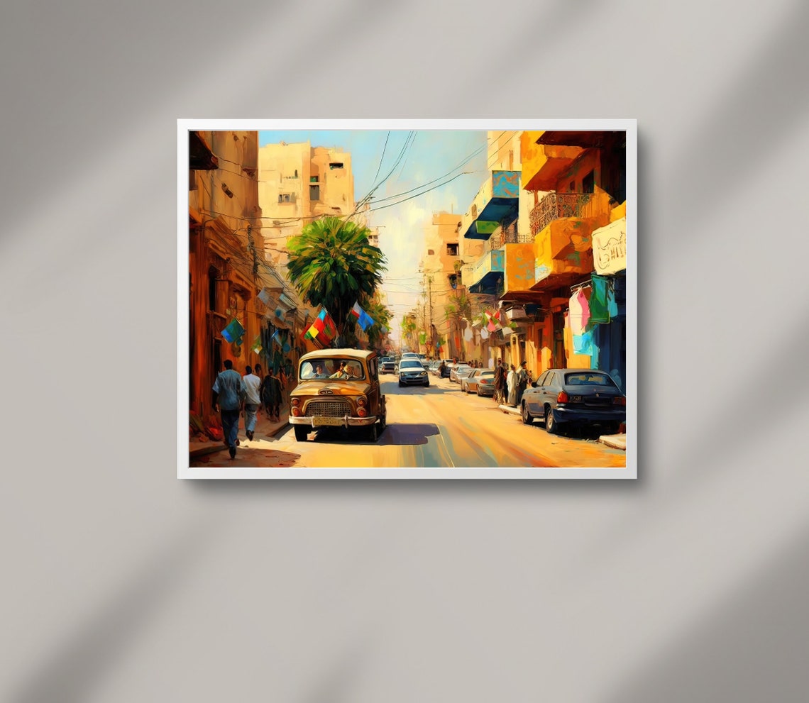 Lahore Painting Pakistan Wall Art Lahore Cityscape Asia Print Pakistani Painting Pakistani Home Decor Pakistan Print Pakistani Street - Image 3
