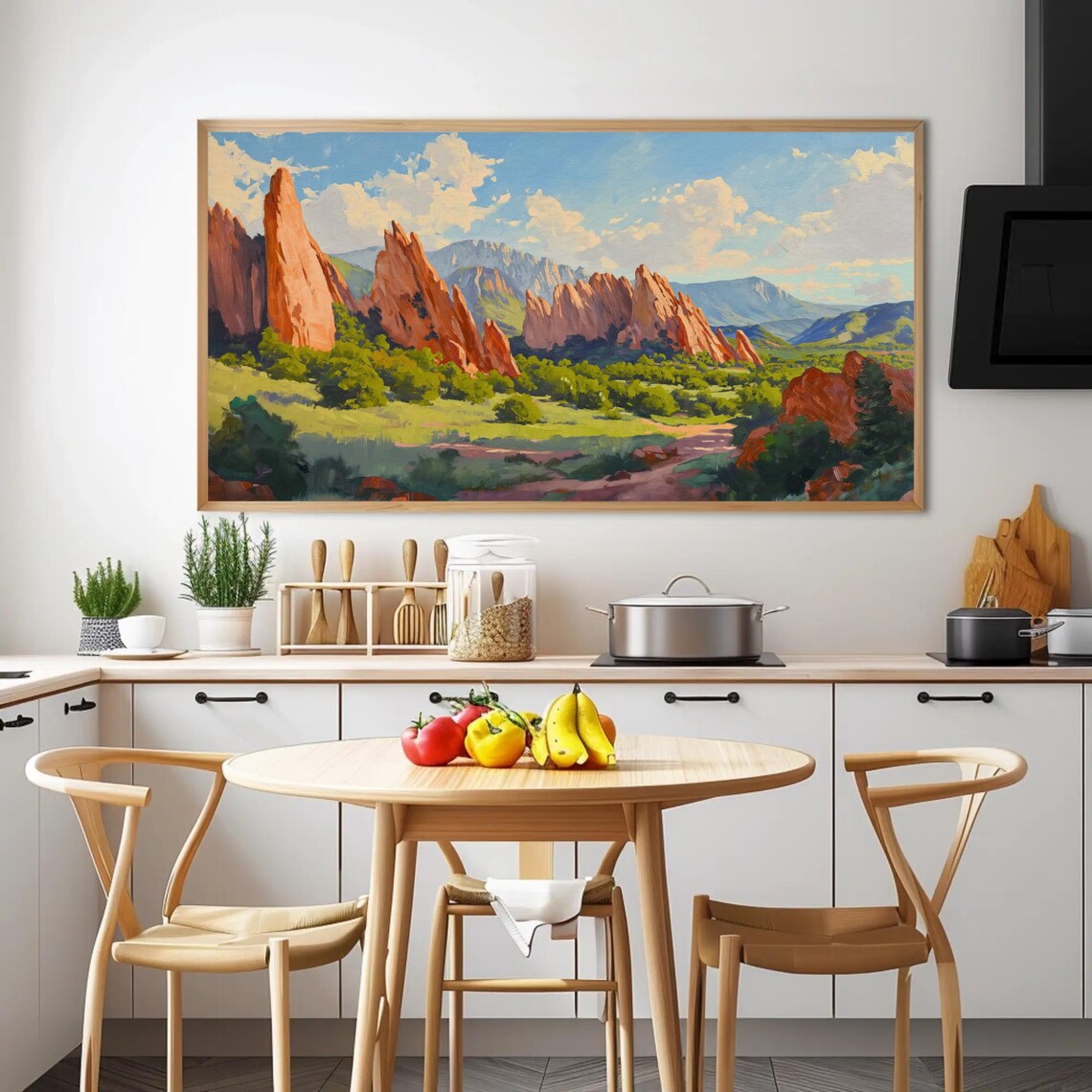 Colorado Springs Garden Of The Gods Oil Painting Art Print - Image 3