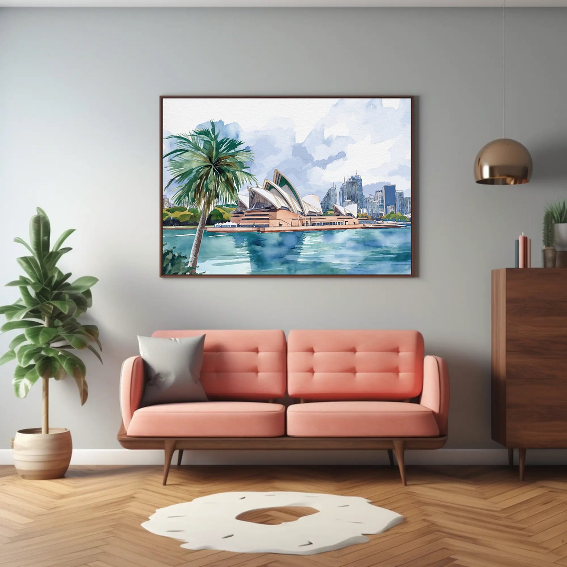 Sydney Opera House Harbor Watercolor Australian Landmark Poster - Image 3